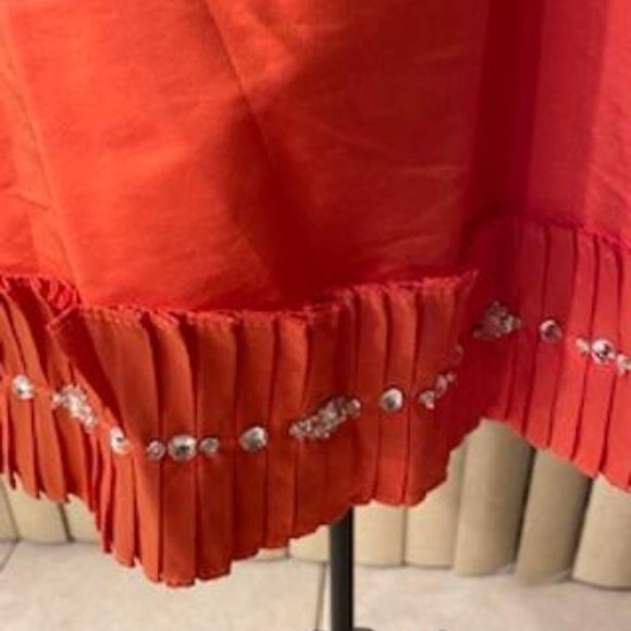 Mandarin Orange Stylish Strapless Party Dress 7/8 - Picture 3 of 6